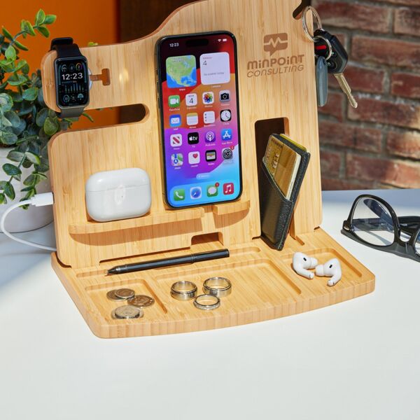 Portia Bamboo Charging Valet Station Thumbnail